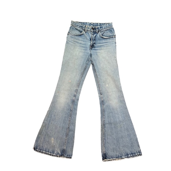 Levi's Denim - 1960s Levi’s Bell Bottom Orange Tab VINTAGE Jeans 27x33